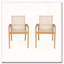Ensemble de 2 chaises de salle à manger Belfast avec structure en bois d'acacia et assise en filet beige