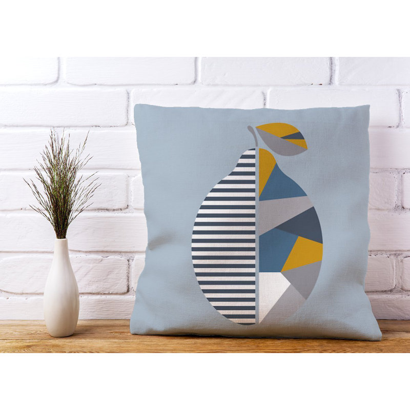 Landrie Lemon Geometric Square Throw Cushion