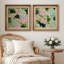 «Modern Modern Abstract Rose and Green Petal Composition», impression encadrée sur papier, 2 pièces-123831573-123831571