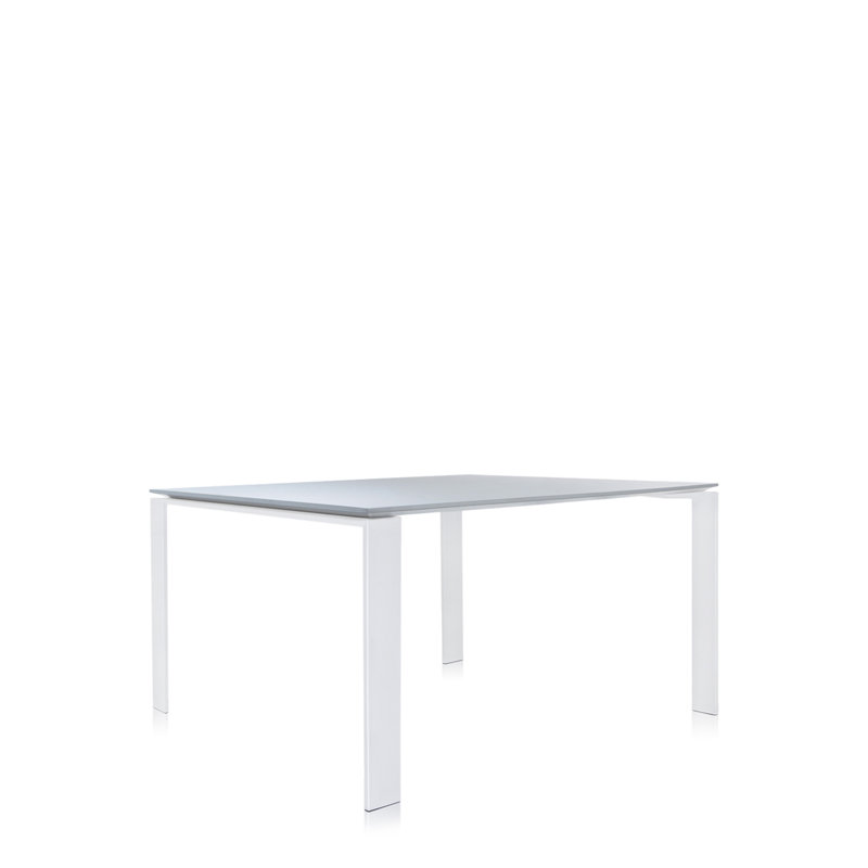 Four Square Dining Table, White, White, 28" H x 62" W x 31" D