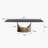 Hobart Modern Dining Table with Rectangular Sintered Stone Tabletop, Carbon Steel-248332072-248332073