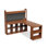 Bureau en fer massif en forme de L brun noyer + noir