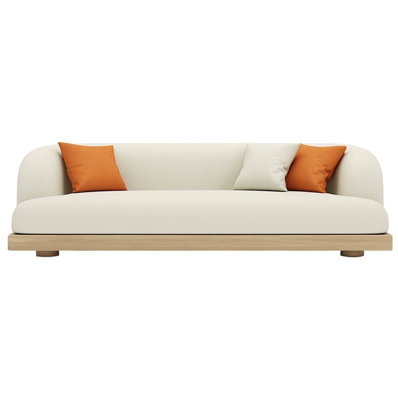 Creative simple sofa, 28.74" H x 94.49" W x 31.5" D, Off-white