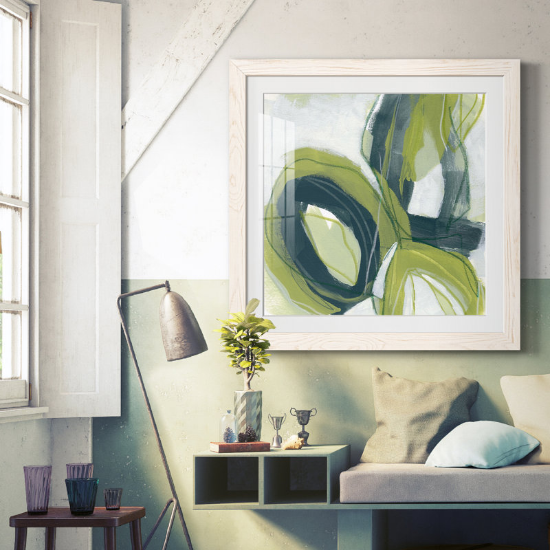 Impression encadrée Verdigris Motion I-Premium - prête à être accrochée, Cadre blanc, H 17 po x l 17 po x P 1 po