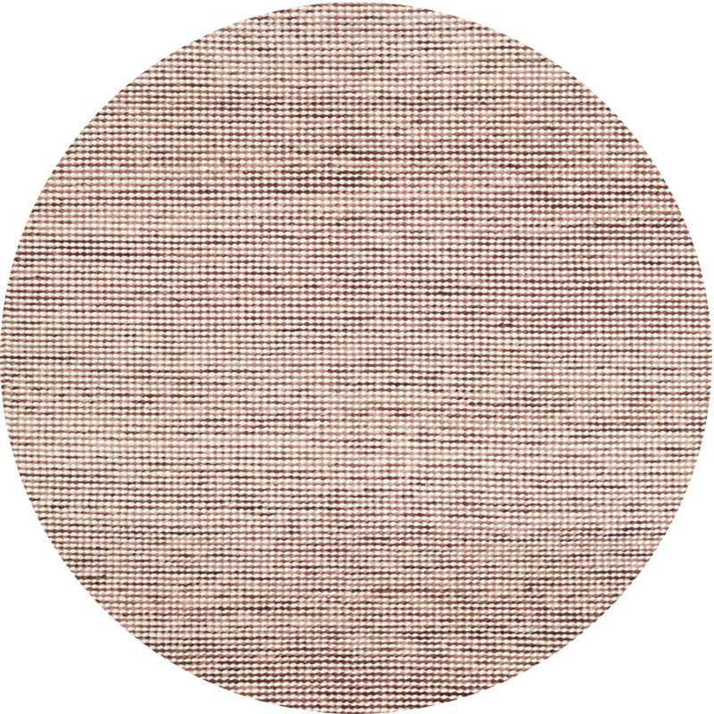 Beige contemporain/Tapis décoratif brun, Rond 5 pi