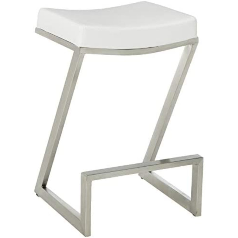 Tabouret Bova, Blanc, Tabouret de comptoir (assise de 26 po de hauteur)