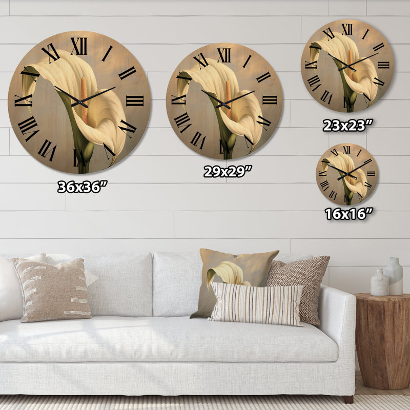 Horloge murale surdimensionnée en bois blanc et vert Lily Impressions, Très grand