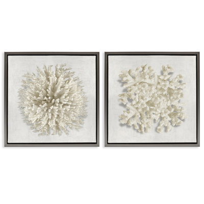 Distinct Natural Coral 2pc Floating Frame Set, design by Caroline Kelly