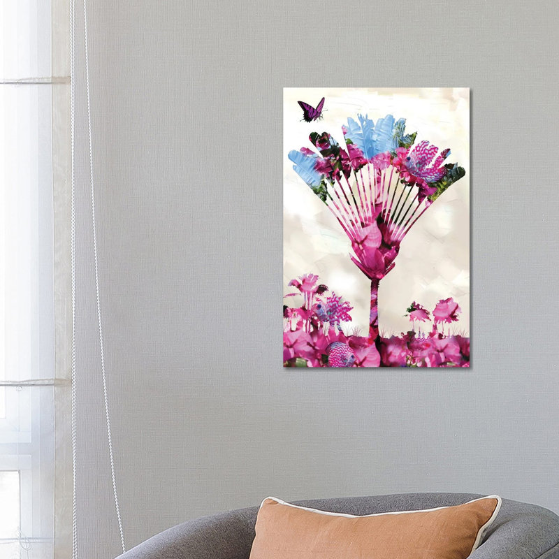 Pink In Palm by David Loblaw - Wrapped Canvas Painting, 66.04 cm H x 45.72 cm W x 1.91 cm D