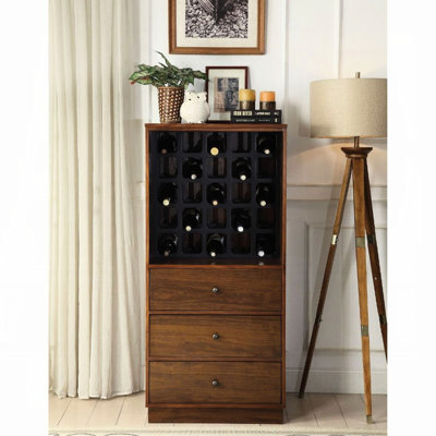 Armoire à vin en noyer avec 3 tiroirs