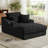 47.2" W Compression Corduroy Chaise Lounge, Deep Seat Sofa with Cup Holder and Storage Bag, No Assembly Required-749966346