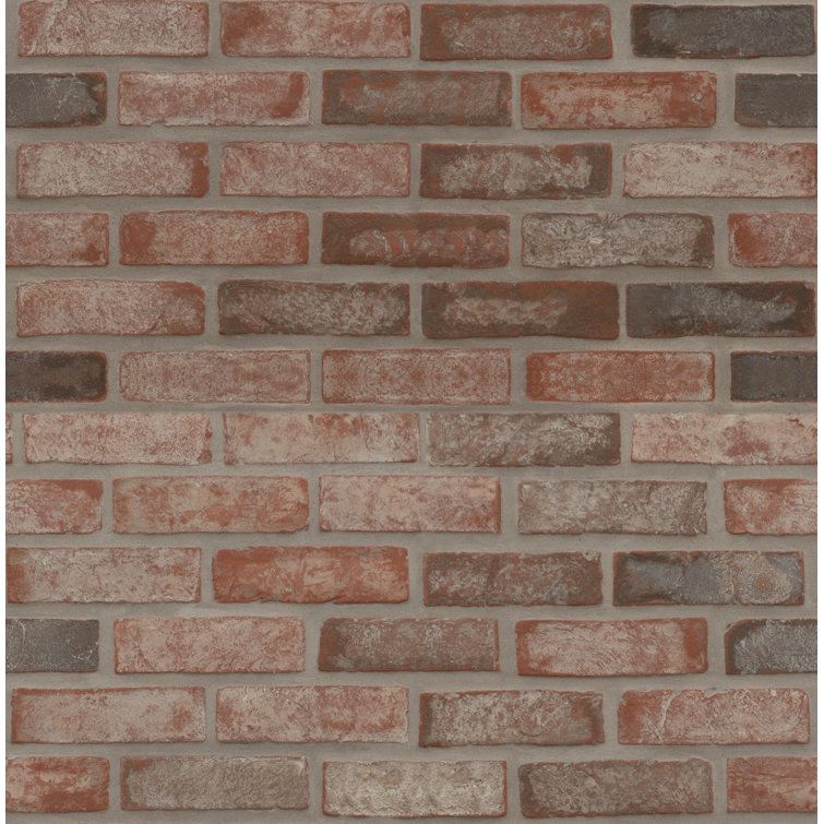 Red Noble 10.5 in. x 28 in. Textured Clay Brick Look Floor and Wall Mosaic Tile (8.7 sq. ft./Case) Red Noble 10.5 in. x 28 in. Textured Clay Brick Look Floor and Wall Mosaic Tile (8.7 sq. ft./Case)