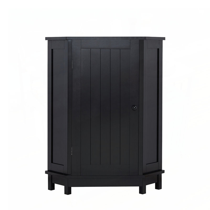 Bathroom Cabinet Triangle Corner Storage with Adjustable Shelves, Modern MDF Board Design for Efficient Space Utilization