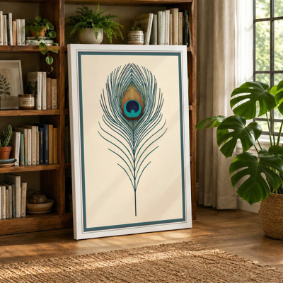Peacock Feather Study Botanical - Wrapped Canvas