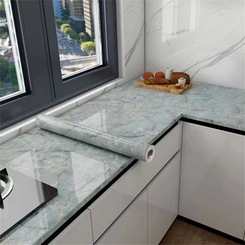 Armoire de cuisine résistante à l'huile autocollant comptoir protecteur marbre adhésif anti-eau de l'armoire de rénovation de meubles