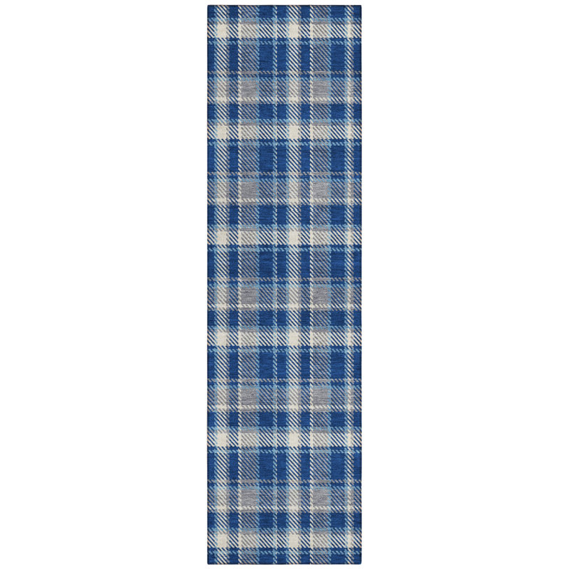 Washable Plaid Indoor / Outdoor Rug, Runner 2'3" x 7'6"