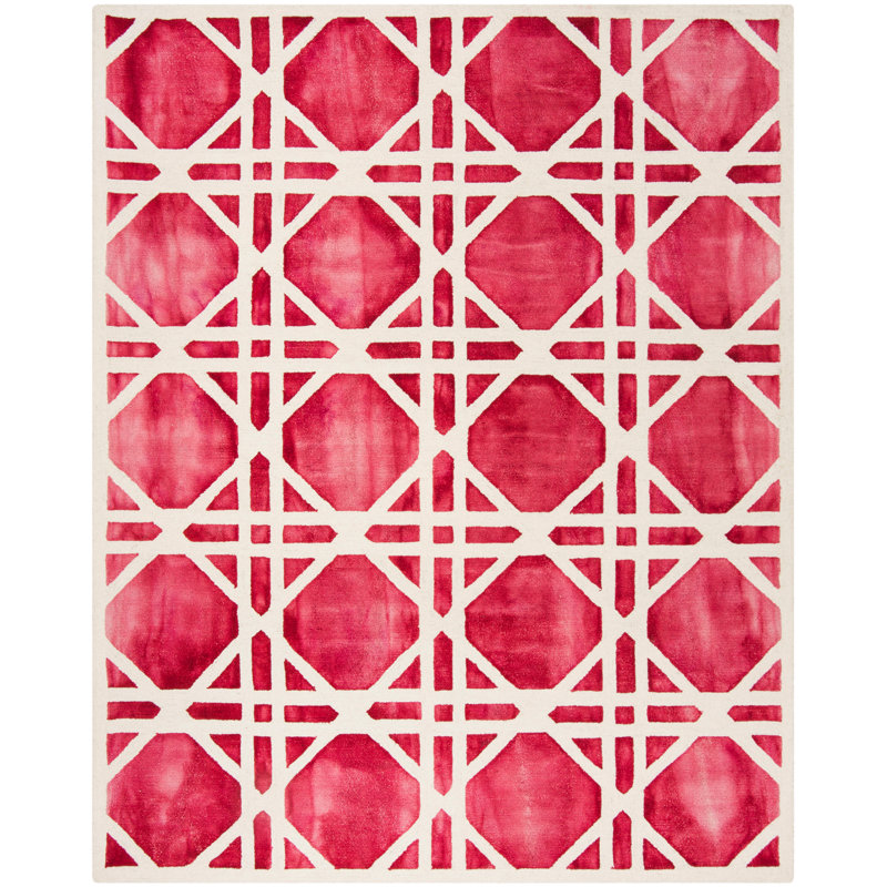 Brynja Hand Tufted Wool Geometric Rug, Rectangle 8' x 10'