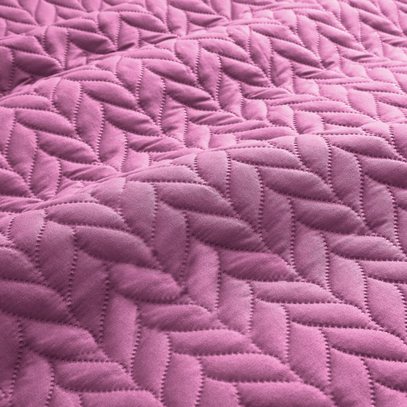 Embossed Microfiber Bedspread Set For California King – Oversized, Soft & Dust-Resistant, 3-Piece, Purple