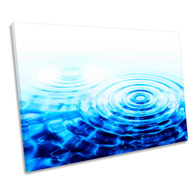 Abstract Water Ripple Blue - Wrapped Canvas Print