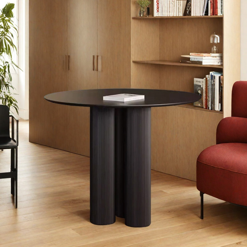 Table ronde moderne en pierre de qualité supérieure, H 29,52 po x L 39,37 po x l 39,37 po