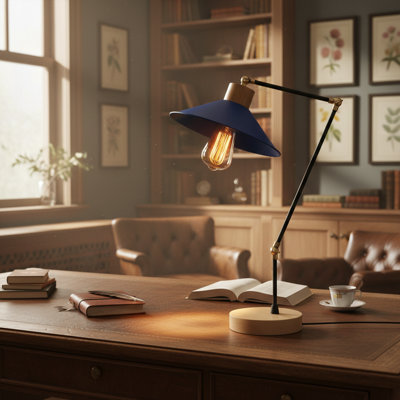 Aurelius 21" Metal Armed Task Lamp with Conical Shade
