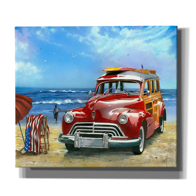 «Surfin Usa» par Scott Westmoreland, art mural sur toile, H 26 po x l 30 po x P 1,5 po