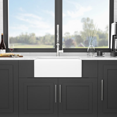28 po, blanc, céramique, cuve simple, évier pour la cuisine, ensemble de drain, grille inférieure, crépine, décoloration, évier de cuisine facile à nettoyer, puce thermique