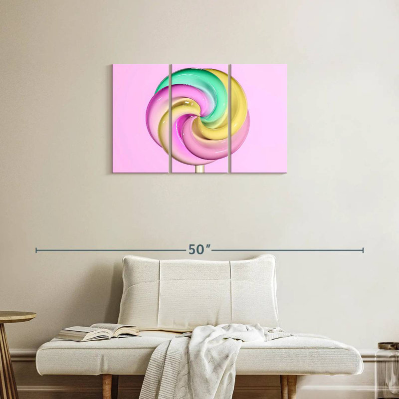 Sucette pastel, H 20 po x l 33 po