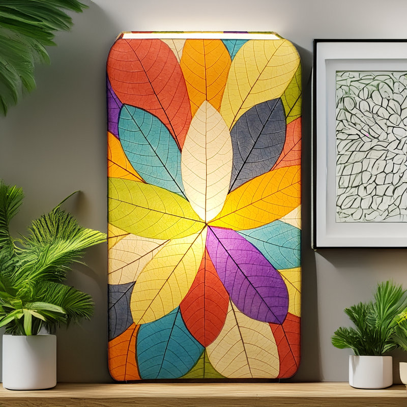 Rebersburg Cocoa Leaves Novelty Lamp, Multi Color