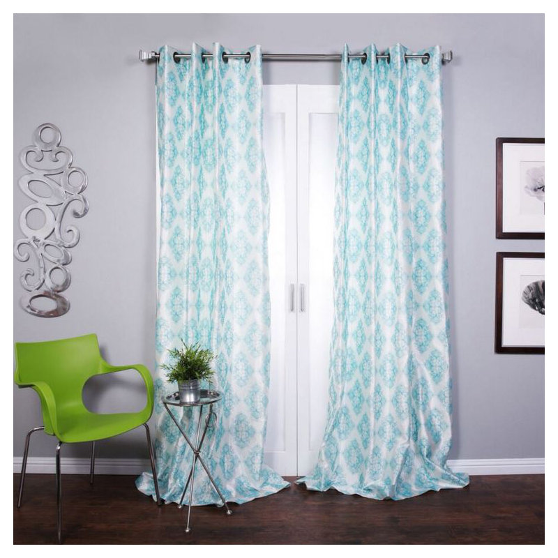 Daniell Semi Sheer Curtain Single Panel, White, 54" W x 108" L