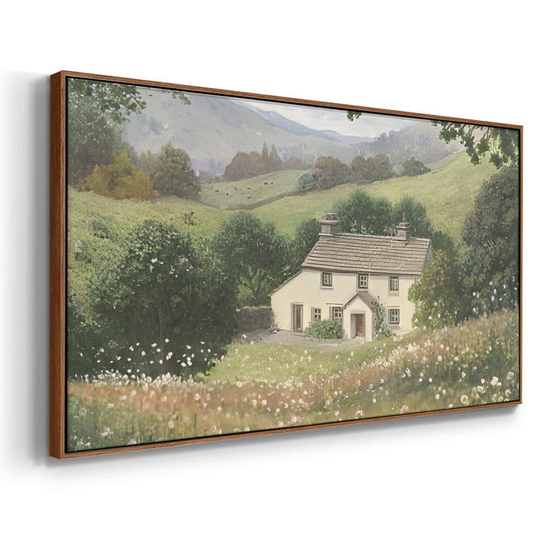 «Landscape Series» -CCCCLIXIX- Toile tendue avec châssis tendue, prête à être accrochée, H 25 po x l 49 po, Noyer