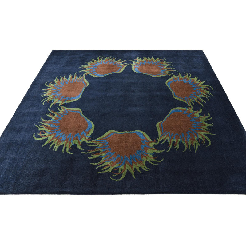 Tapis carré bleu marine Otto