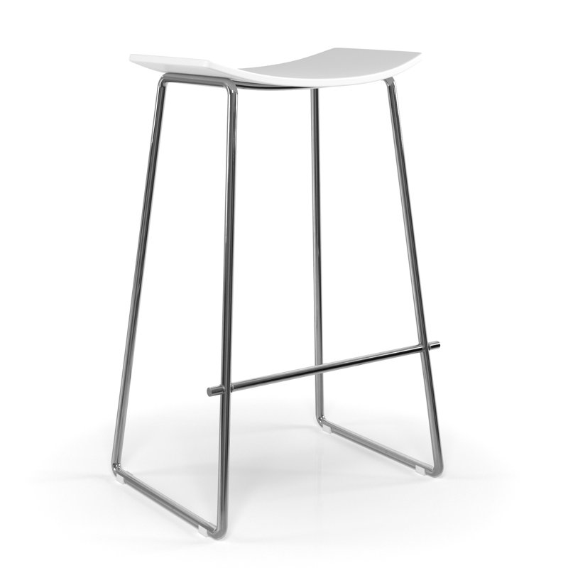 Tabouret de bar et de comptoir Runda, Tabouret de comptoir (hauteur de siège de 27 po), Blanc