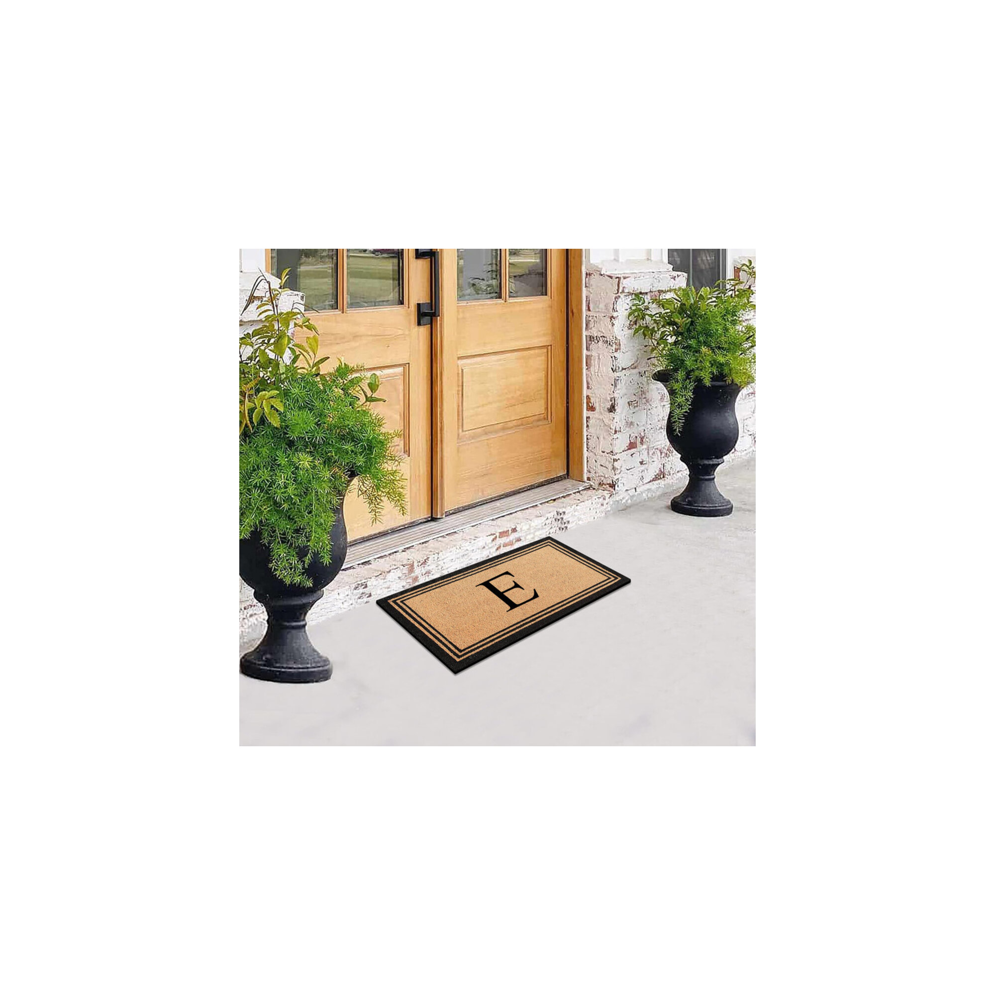 DeHond Pure Natural Coir Non-Slip Outdoor Door Mat, E, 24" X 39"