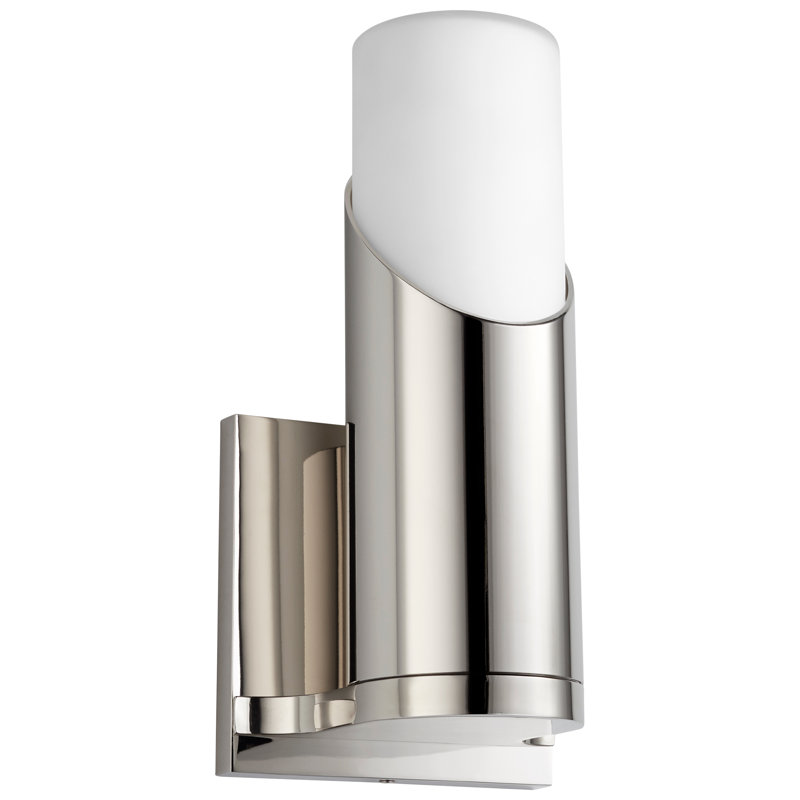Androscogin Steel LED Armed Sconce, Polished Nickel