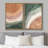 «Green and Brown Watercolor Color Waves Abstract Shapes Modern Chic on Canvas», reproduction de 2 pièces-92285061-92285062