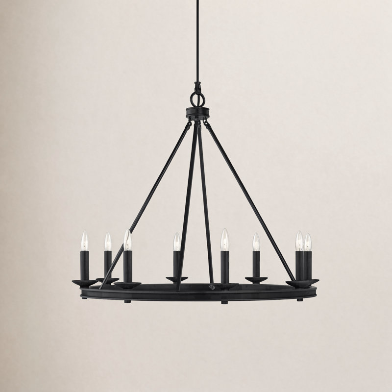 Shelli 8-Light Chandelier, Matte Black, 25" H x 33" W x 33" D, 8
