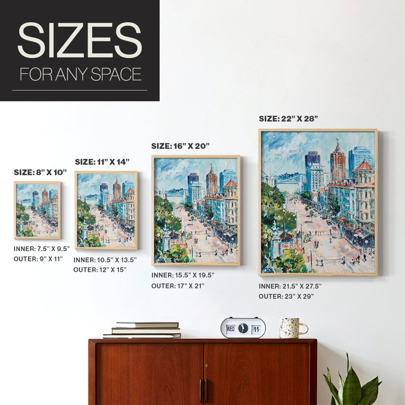 LANDSCAPES Series CCCXXXVII Framed Print - Solid Wood, Natural, 21" H x 17" W