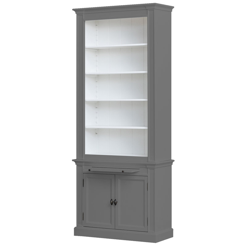 Beven 240cm H x 100cm W Library Bookcase, Grey