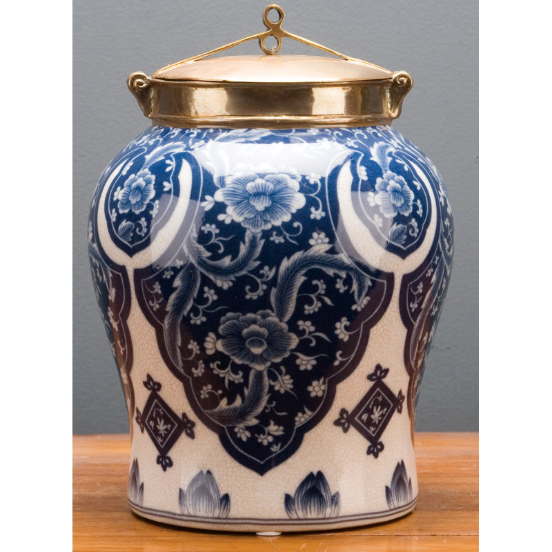 Qipao Handmade Jar, 10" H x 10" W x 10" D