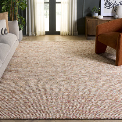 Tapis géométrique tissé à la main rouge / ivoire Almus