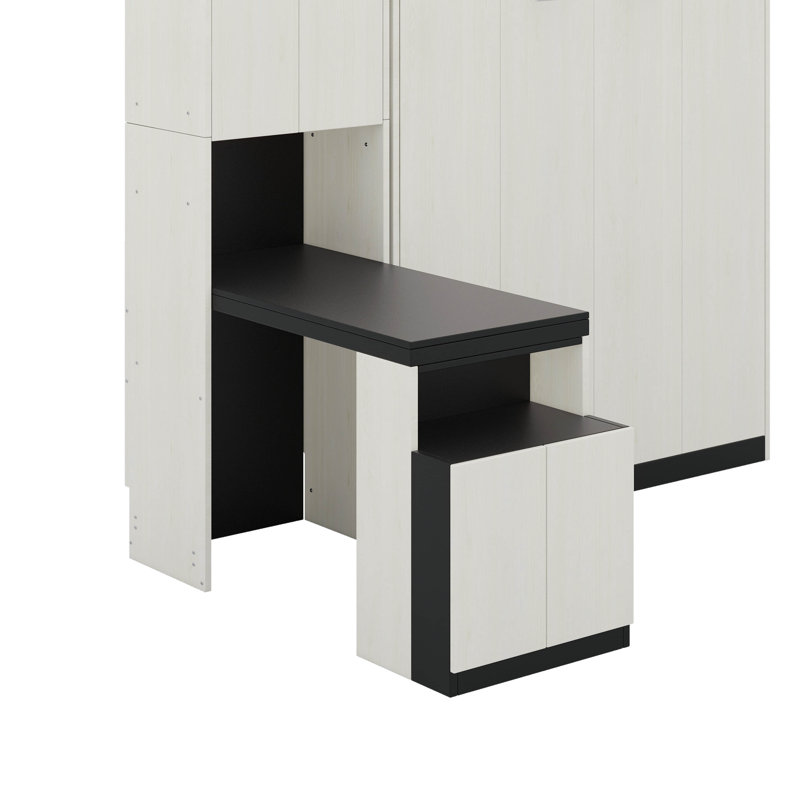Lit escamotable double avec bureau et armoires
