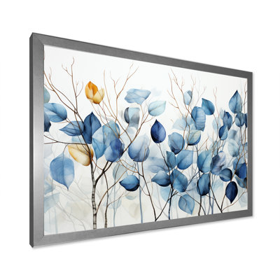 «Blue and Grey Leaves on Branch II», reproduction sur toile