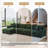 4 - Piece Upholstered Green Chenille Modular Sectional Sofa with Armrests & Throw Pillows-1202867638-1202867632