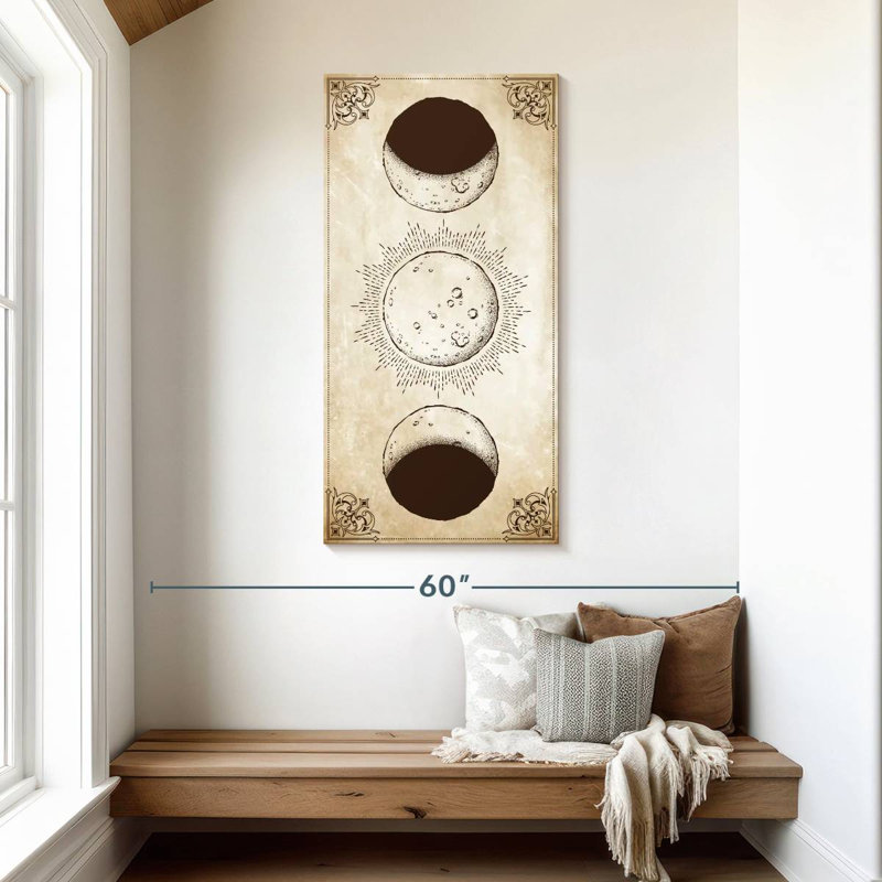 Antique Moon Phases, 48" H x 24" W