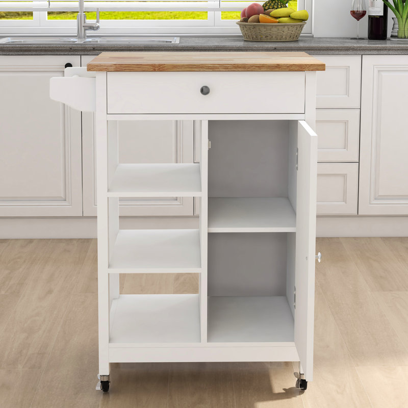 Îlot de cuisine multifonctionnel avec porte-serviettes et support de rangement supplémentaire