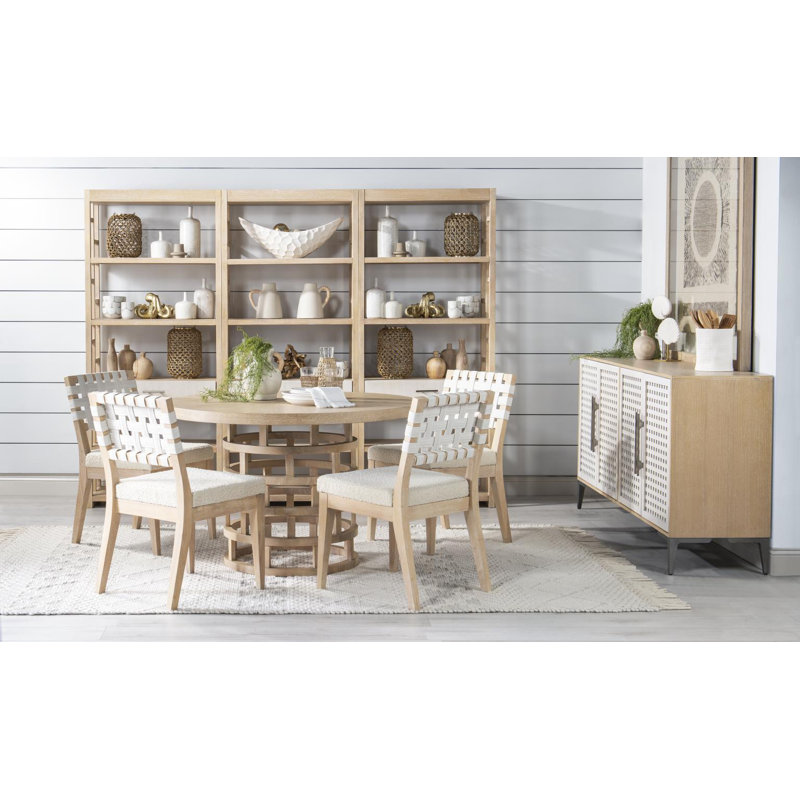 Biscayne Low Back Side Chair in Brown/Cream