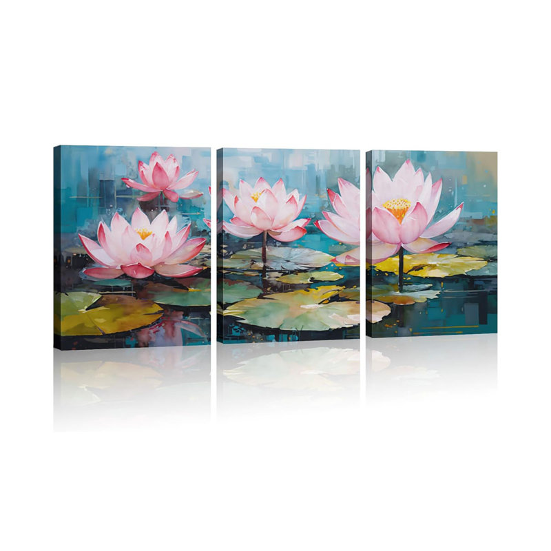 3 Piece Wrapped Canvas Print, 40 cm H x 90 cm W