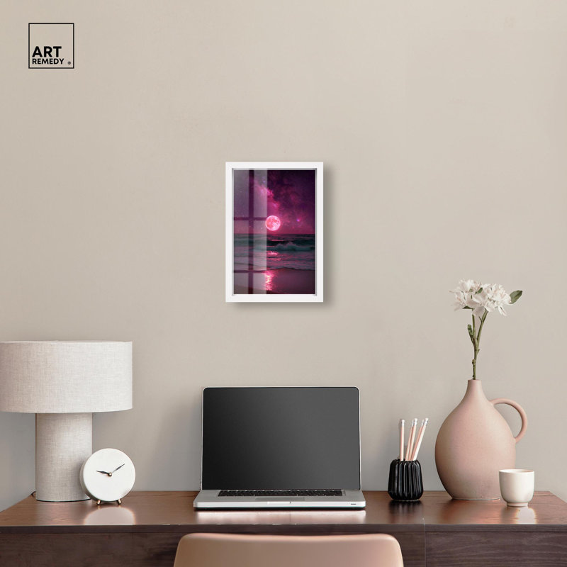 «Shimmering Sea II Shadowbox» par Art Remedy, cadre blanc, 11 x 16, H 16 po x l 11 po, Cadre blanc