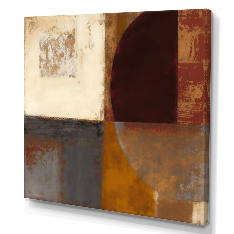 Chocolate Brown Elementary V - Abstract Canvas Art, 24" H x 24" W, Wrapped Canvas